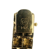 14k Yellow Gold 15g Solid Ladies 9mm Squared Diamond Cut Circle Bracelet 7"