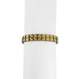 14k Yellow Gold 15g Solid Ladies 9mm Squared Diamond Cut Circle Bracelet 7"