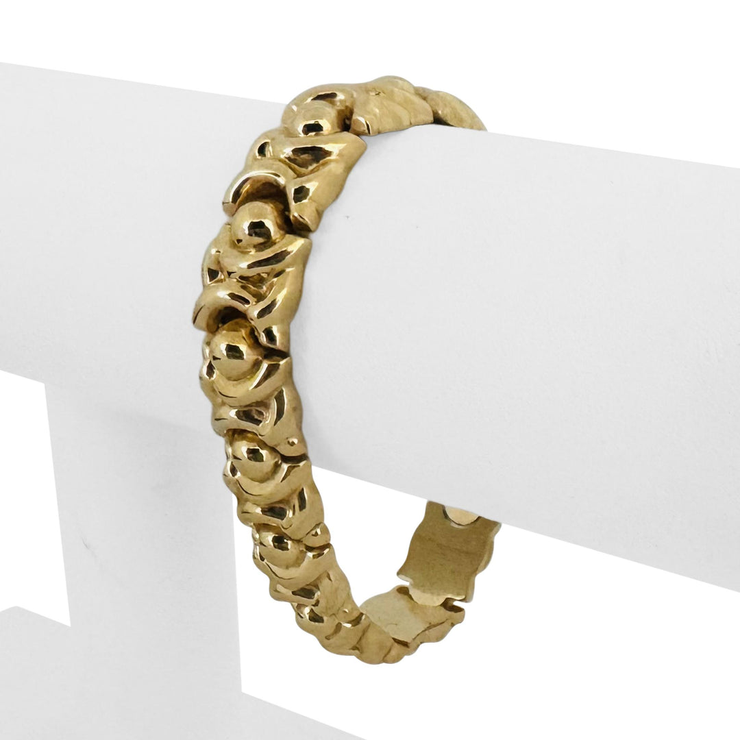 14k Yellow Gold 18.8g Ladies Polished 11mm Fancy Link Bracelet Italy 7"