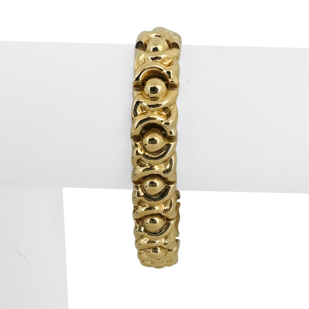 14k Yellow Gold 18.8g Ladies Polished 11mm Fancy Link Bracelet Italy 7"