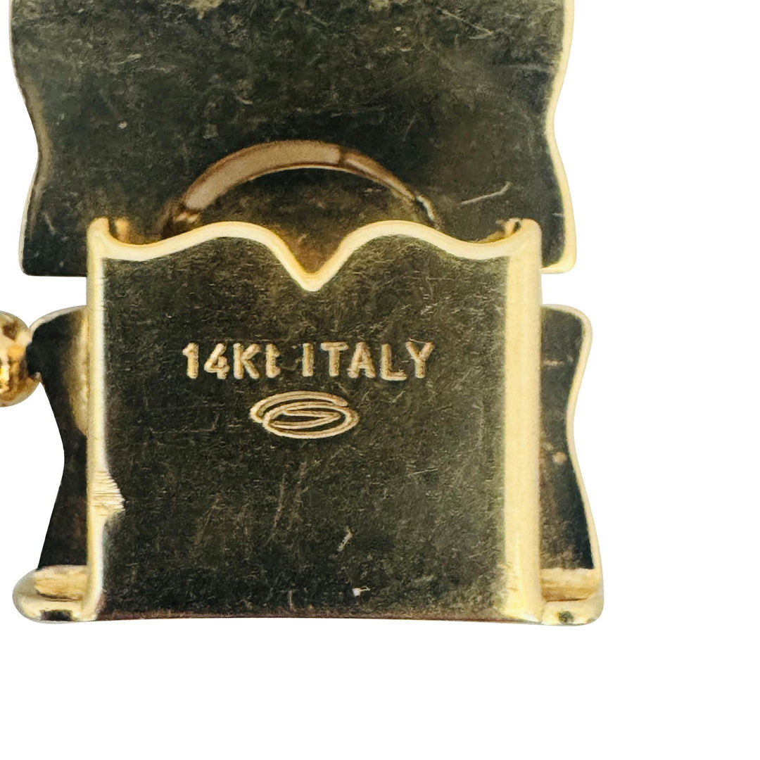 14k Yellow Gold 18.8g Ladies Polished 11mm Fancy Link Bracelet Italy 7"