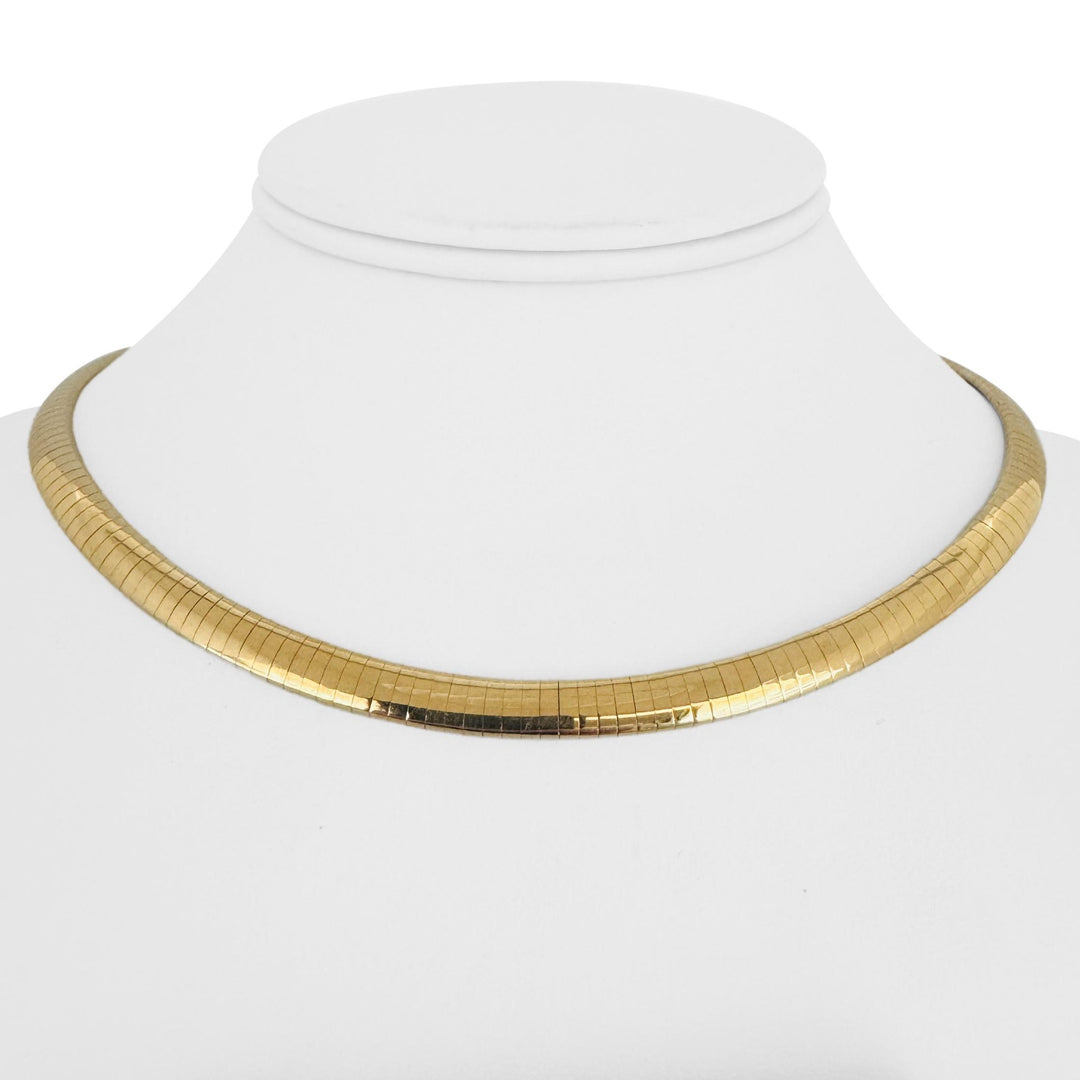 14k Yellow Gold 35.6g Solid Heavy 6mm Omega Link Necklace Italy 16"