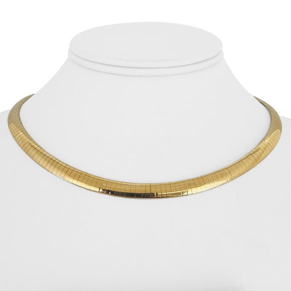 14k Yellow Gold 35.6g Solid Heavy 6mm Omega Link Necklace Italy 16