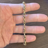 14k Yellow Gold 5.8g Hollow Vintage 5.5mm Fancy Twisted Link Bracelet 8"