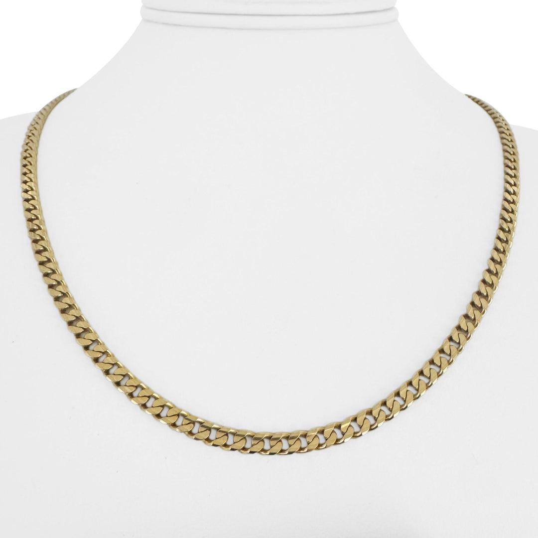 14k Yellow Gold 20.7g Solid Heavy 4mm Curb Link Chain Necklace 19"