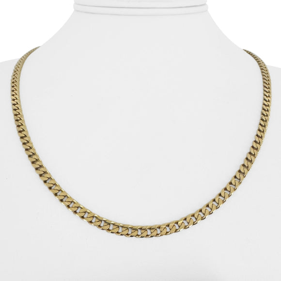 14k Yellow Gold 20.7g Solid Heavy 4mm Curb Link Chain Necklace 19