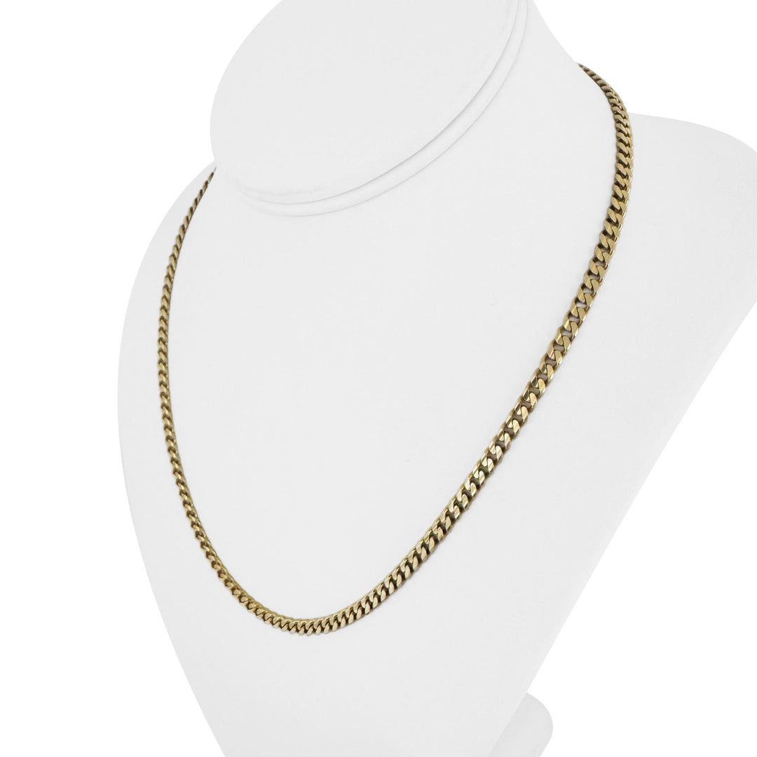 14k Yellow Gold 20.7g Solid Heavy 4mm Curb Link Chain Necklace 19"