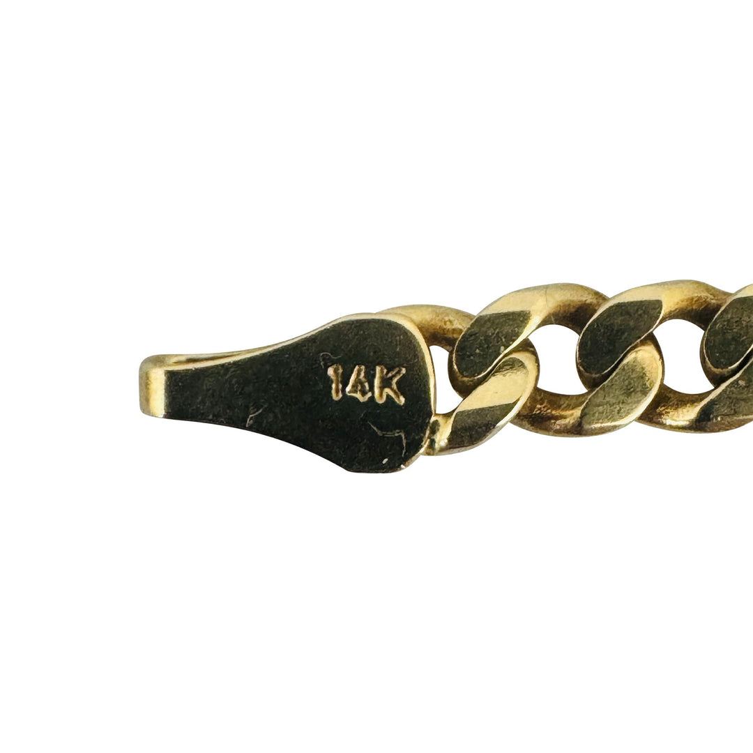 14k Yellow Gold 20.7g Solid Heavy 4mm Curb Link Chain Necklace 19"