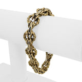 14k Yellow and White Gold 23g Twisted Circle Fancy Link Bracelet Italy 7.5"