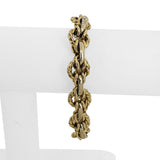 14k Yellow and White Gold 23g Twisted Circle Fancy Link Bracelet Italy 7.5"
