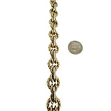 14k Yellow and White Gold 23g Twisted Circle Fancy Link Bracelet Italy 7.5"