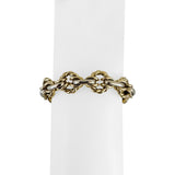 14k Yellow and White Gold 23g Twisted Circle Fancy Link Bracelet Italy 7.5"
