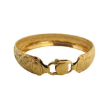 14k Yellow Gold 22.2g Solid Vintage 10mm Etched Herringbone Bracelet Italy 7"