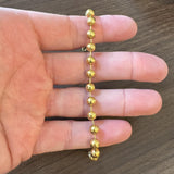 24k Pure Yellow Gold 16.6g Solid Heavy 6mm Ball Bead Link Bracelet 7"