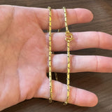 22k Yellow Gold 23g Solid Heavy 2.3mm Bar Link Chain Necklace 20"