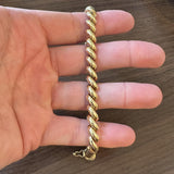 18k Yellow Gold 14.8g Ladies Polished 8mm San Marco Link Bracelet Peru 7.25"