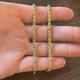 18k Yellow Gold 29g Solid Heavy 3mm Squared Byzantine Link Necklace Italy 17.5"