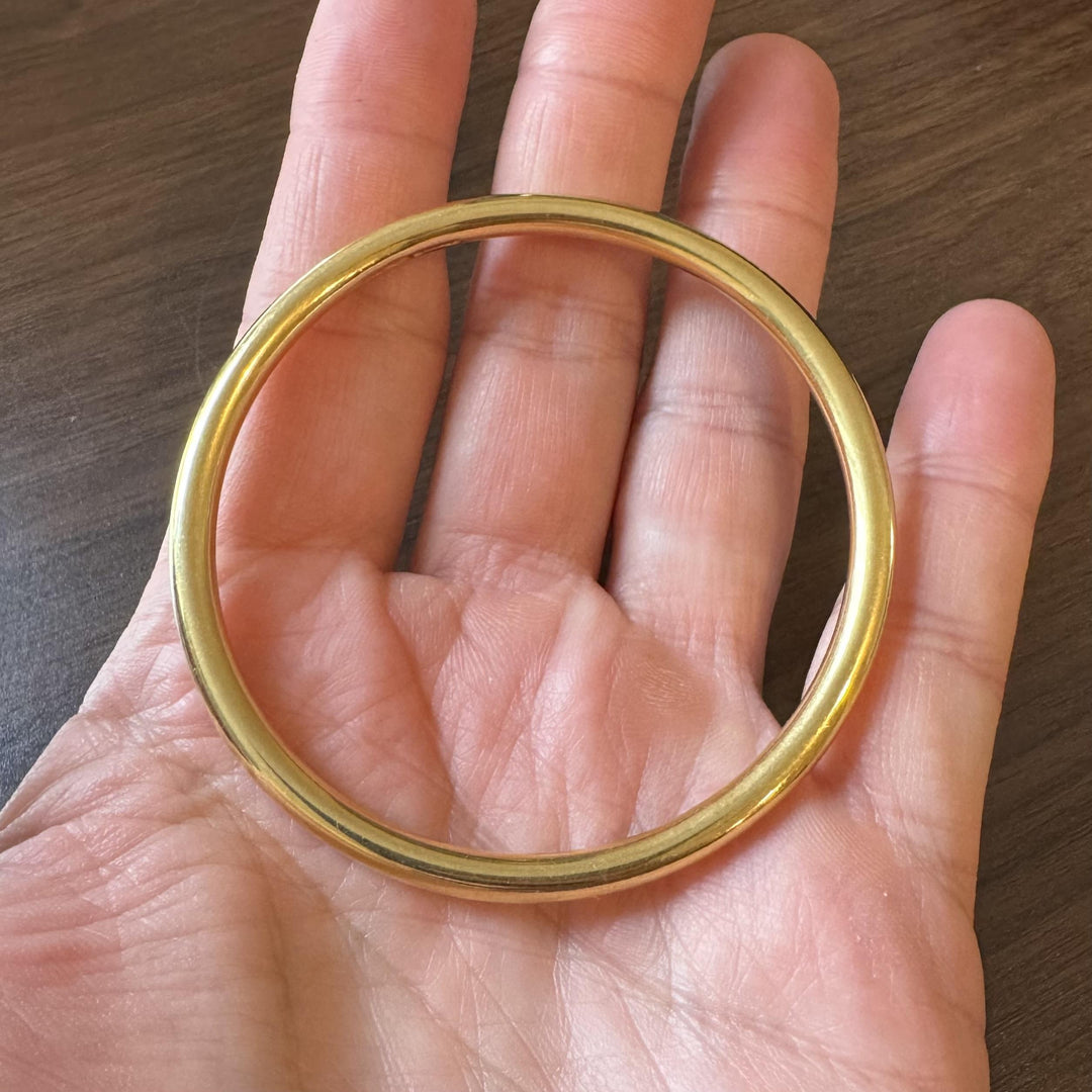 Tiffany & Co. 18k Yellow Gold 17.3g Polished Round Bangle Bracelet Italy 8"