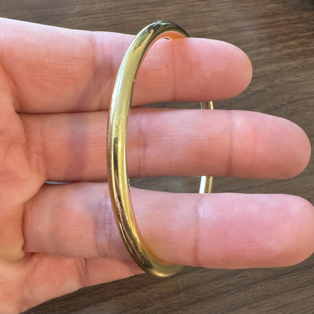 Tiffany & Co. 18k Yellow Gold 17.3g Polished Round Bangle Bracelet Italy 8"