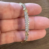 14k Yellow and White Gold 11g Vintage 0.50cttw Diamond Bangle Bracelet 6.5"