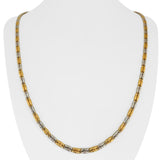 22k Yellow and White Gold 21.2g Diamond Cut Double Barrel Link Necklace 24"