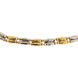 22k Yellow and White Gold 21.2g Diamond Cut Double Barrel Link Necklace 24"