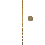 22k Yellow and White Gold 21.2g Diamond Cut Double Barrel Link Necklace 24"
