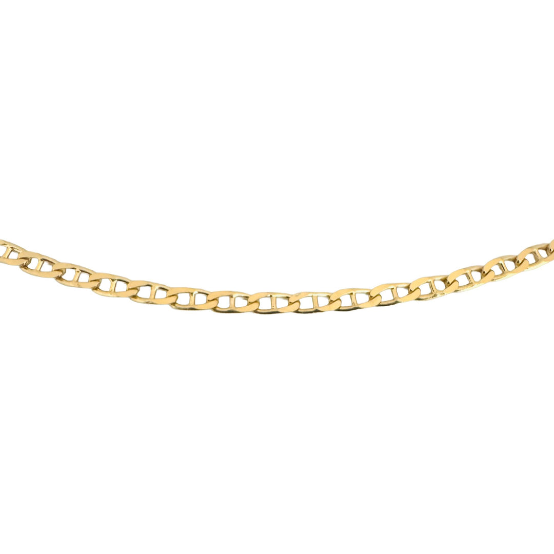 18k Yellow Gold 6g Solid Thin 2.4mm Mariner Link Chain Necklace Italy 19"