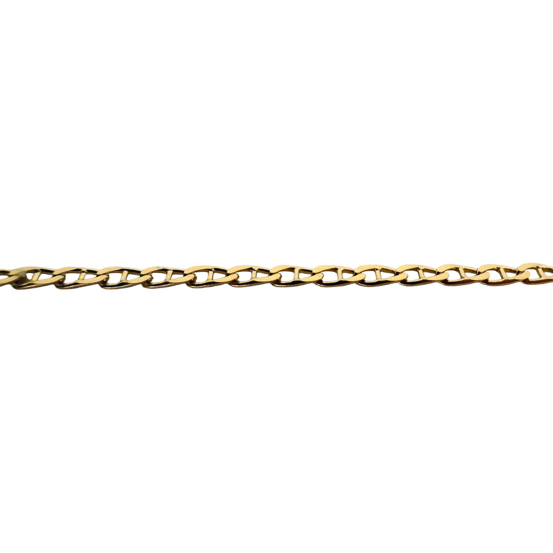 18k Yellow Gold 6g Solid Thin 2.4mm Mariner Link Chain Necklace Italy 19"