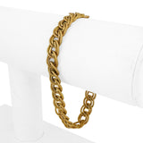 18k Yellow Gold 8.8g Hollow Light 8mm Vintage Oval Link Bracelet Italy 7.25"