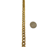 18k Yellow Gold 8.8g Hollow Light 8mm Vintage Oval Link Bracelet Italy 7.25"