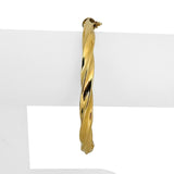 18k Yellow Gold 9.8g Vintage 6mm Spiral Twisted Bangle Bracelet Italy 7"