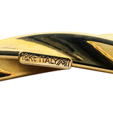 18k Yellow Gold 9.8g Vintage 6mm Spiral Twisted Bangle Bracelet Italy 7"