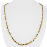 18k Yellow Gold 10.4g Hollow Light 4mm Ribbed Barrel Link Necklace 24"