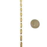 18k Yellow Gold 10.4g Hollow Light 4mm Ribbed Barrel Link Necklace 24"