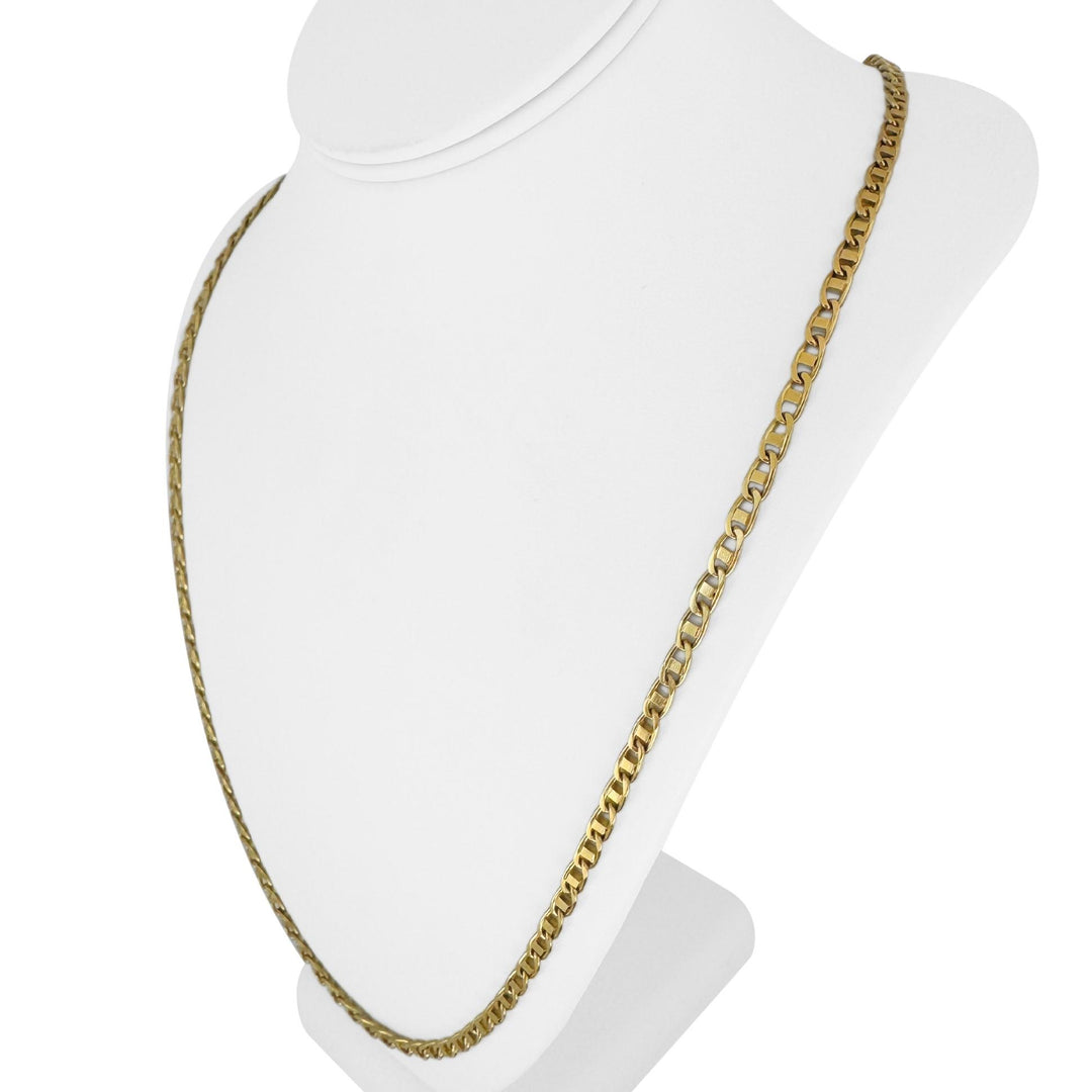 18k Yellow Gold 41.7g Solid 4mm Vintage Mariner Link Chain Necklace Italy 34"