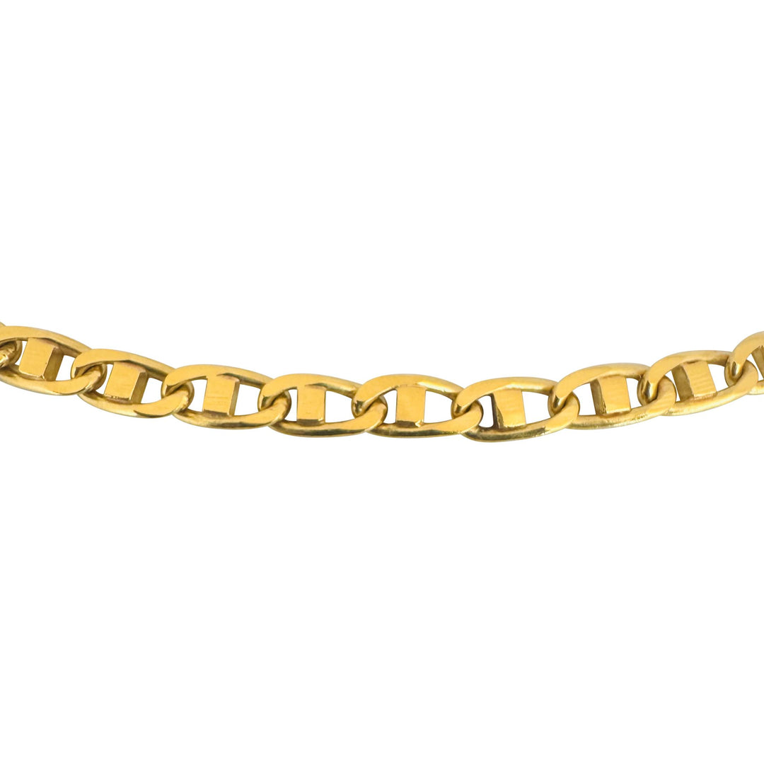 18k Yellow Gold 41.7g Solid 4mm Vintage Mariner Link Chain Necklace Italy 34"