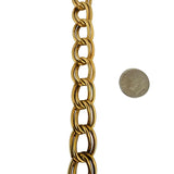 14k Yellow Gold 18.2g Vintage 14mm Double Oval Curb Link Bracelet Italy 7.5"