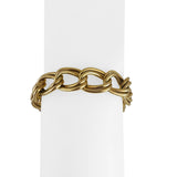14k Yellow Gold 18.2g Vintage 14mm Double Oval Curb Link Bracelet Italy 7.5"
