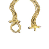 14k Yellow Gold 17.4g Ladies Fancy Link Cabochon Amethyst Bracelet 7"