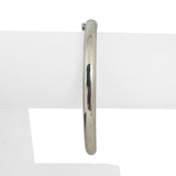 14k White Gold 9.5g Hollow Ladies Polished 6mm Oval Bangle Bracelet 7"