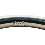 14k White Gold 9.5g Hollow Ladies Polished 6mm Oval Bangle Bracelet 7"