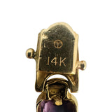 14k Yellow Gold 25.4g Heavy Ladies Bezel Set Multi Gemstone Link Bracelet 7.25"