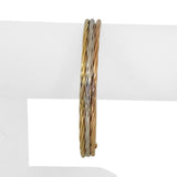 14k Yellow White and Rose Gold 6.7g Hollow Light Connected Bangle Bracelet 8.5"