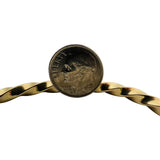 14k Yellow Gold 11g Solid Vintage Spiral Twisted Bangle Bracelet Italy 6.5"