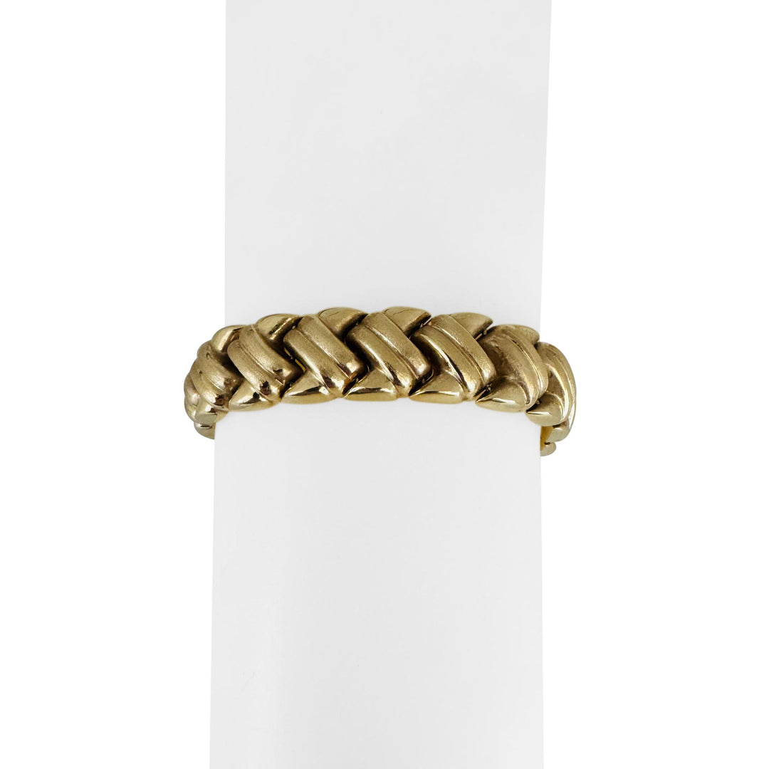 14k Yellow Gold 23.7g Ladies Thick 11.5mm Fancy Link Bracelet 7.25"