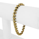 14k Yellow Gold 15.5g Ladies Polished 7.5mm San Marco Link Bracelet Italy 7.5"
