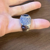 Effy Bita 14k White Gold Sapphire and Diamond 11.5g Ladies Ring Size 7