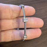 18k White Gold and Diamond Station Flex Cuff Bracelet 6.5"