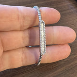 18k White Gold and 1cttw Diamond 12.3g Flex Cuff Bracelet 6.75"